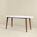 Ada Mid Century Modern Style Solid Wood Dining Table