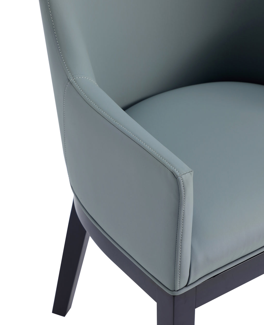 Gansevoort Wood Vegan Leather Armchair in Pewter