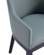 Gansevoort Wood Vegan Leather Armchair in Pewter