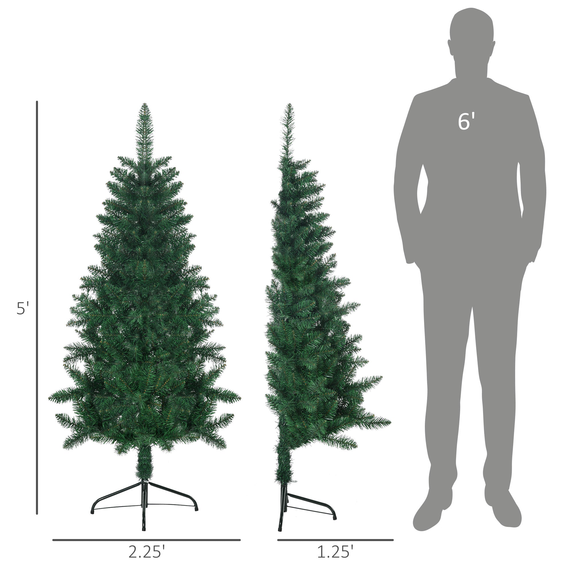 Artificial Half Christmas Tree with Auto Open Steel Base