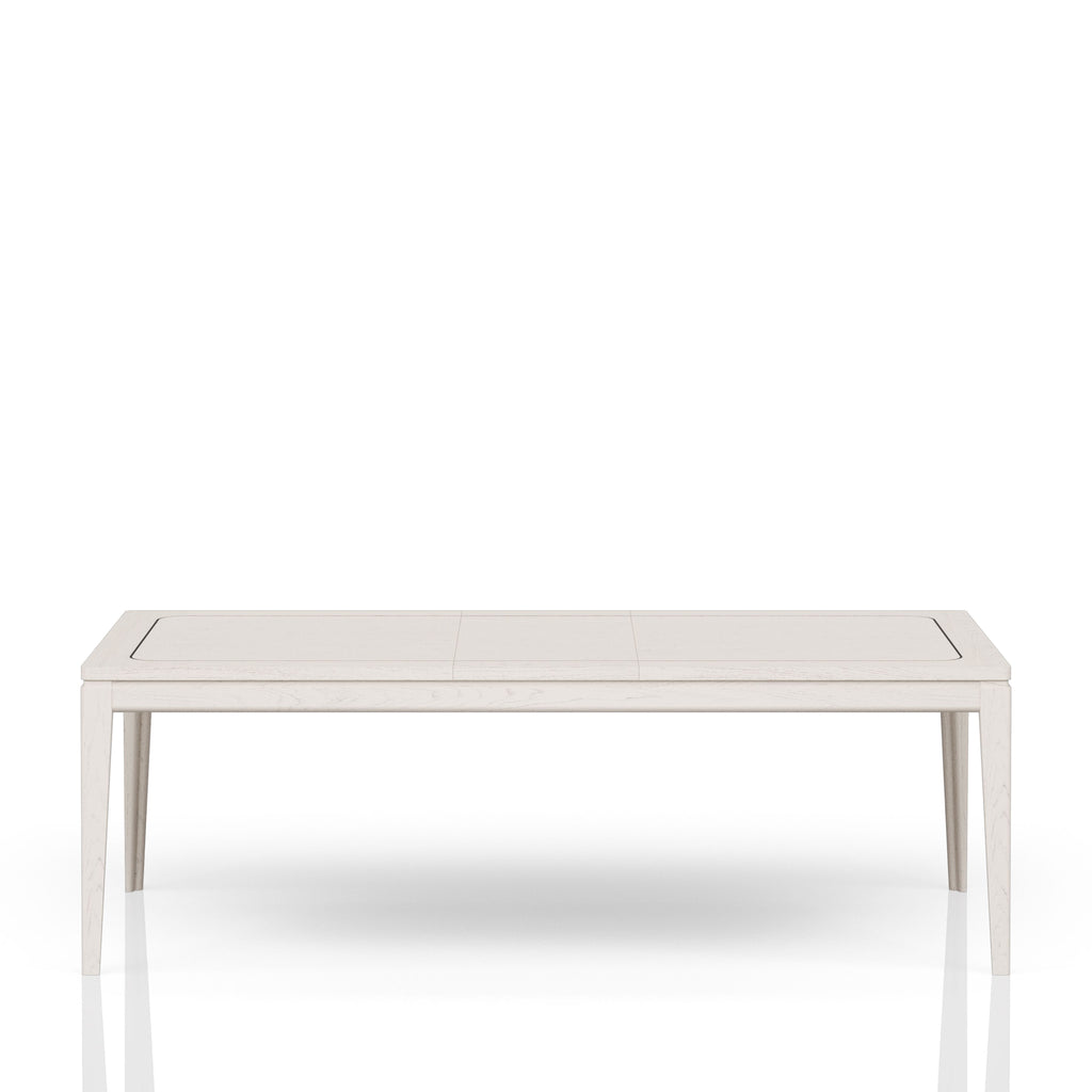 Expandable Leg Table with Metal Inlay - Vanilla