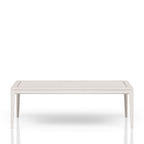 Expandable Leg Table with Metal Inlay - Vanilla