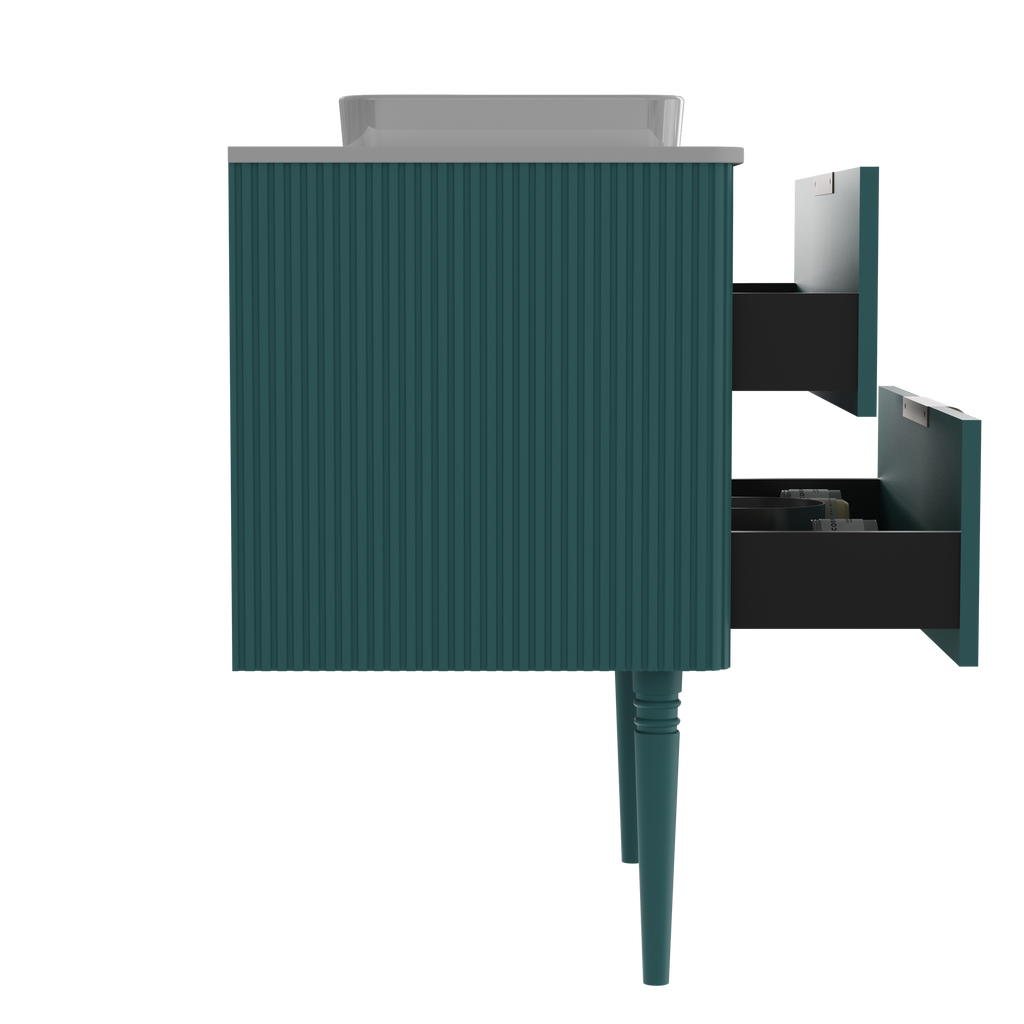Elena Striped Aquamarine Bathroom Vanity Without Sink