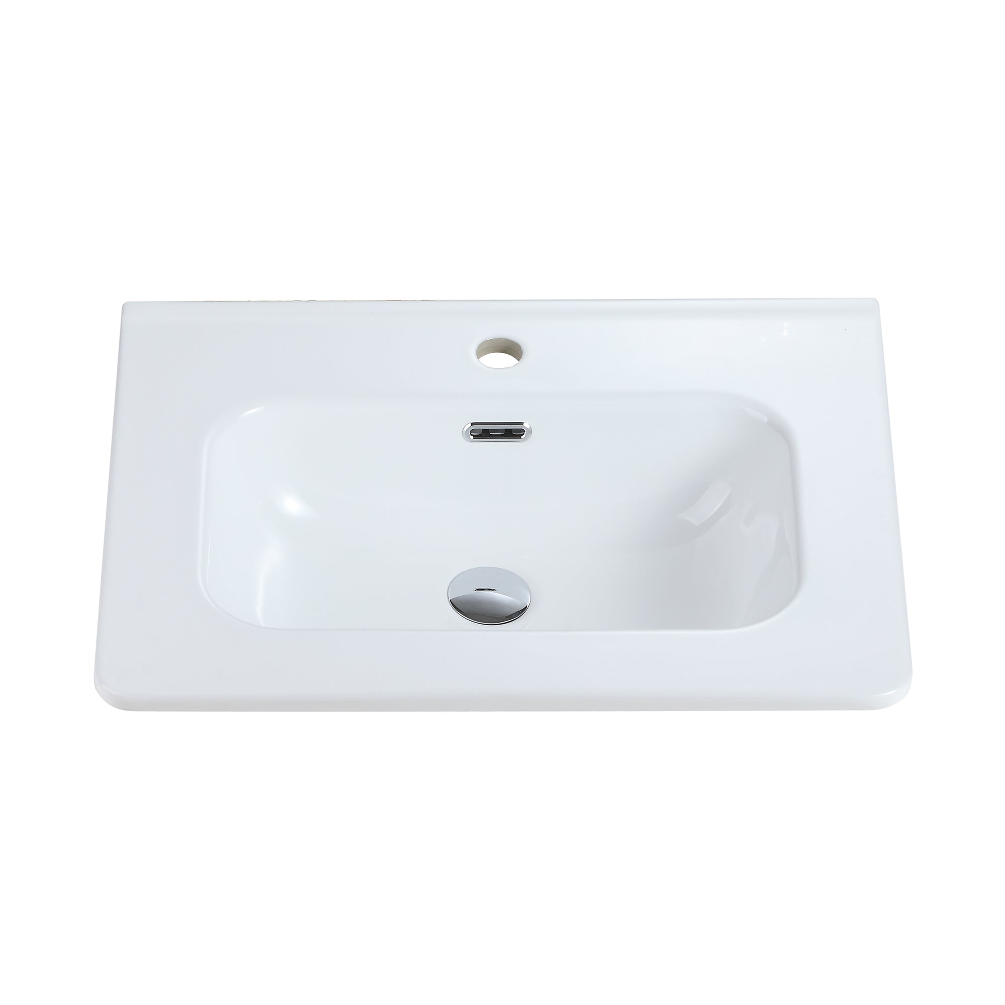 Integrated Glossy White Ceramic Sink