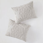 King/Cal King 3-Piece Tufted Cotton Chenille Medallion Duvet Cover Set