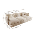 Comfortable Deep Seat Reversible Modular Sectional Sofa