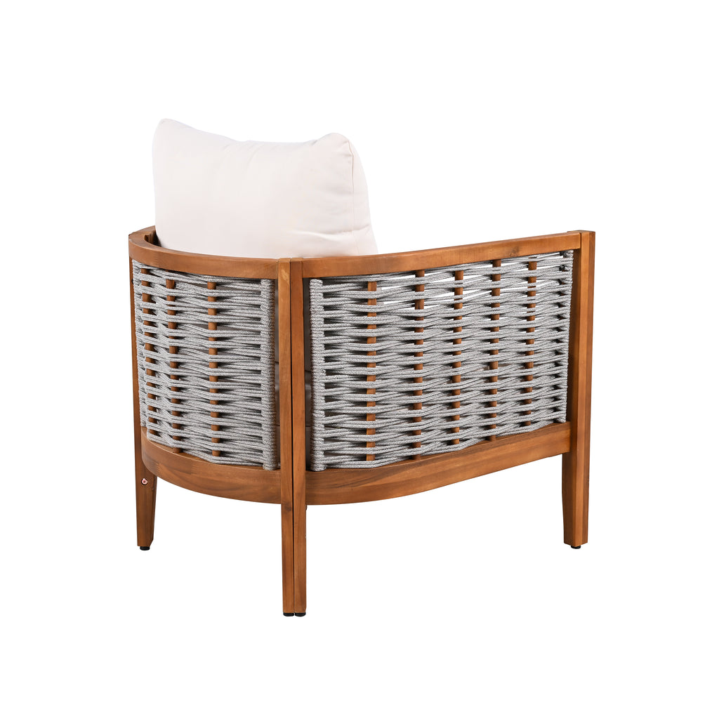 Outdoor Unique Tub Design Armchair with Woven Rope
