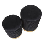 Contemporary Nesting Pleated Ottoman Set