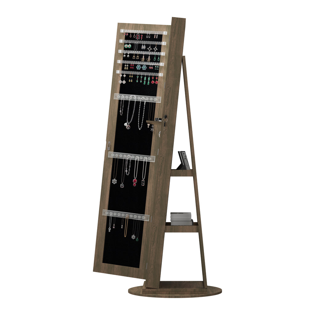 360° Swivel Jewelry Cabinet with Full Length Mirror