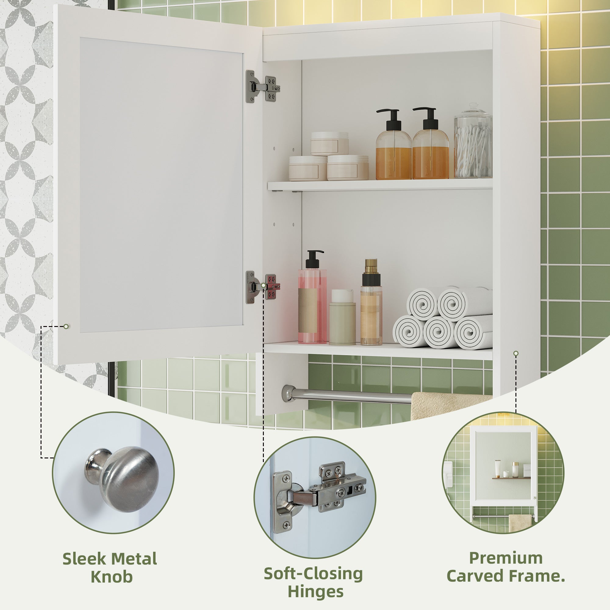 3-in-1 Bathroom Mirror Cabinet