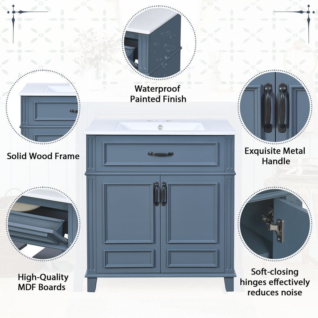 30'' Bathroom Vanity with Ceramic Sink