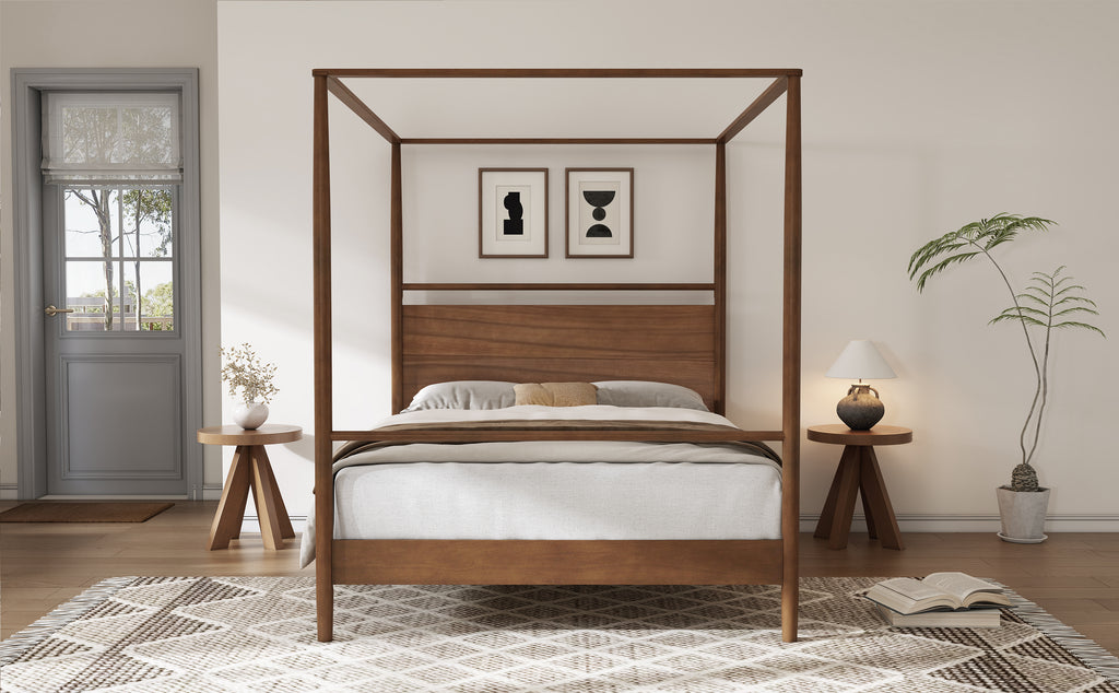 Solid Wood Canopy Bed Frame – King Size