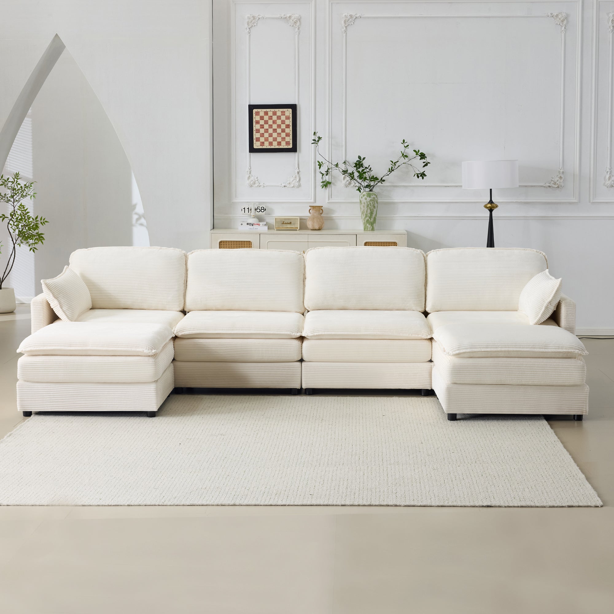136" Plush Cloud 3-Seater Sofa