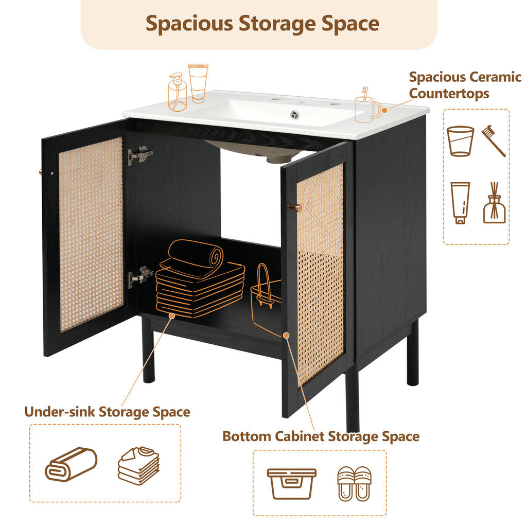 30-Inch Bathroom Vanity Crafted From Natural Materials