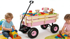 Outdoor Wagon with Wood Railing and Air Tires