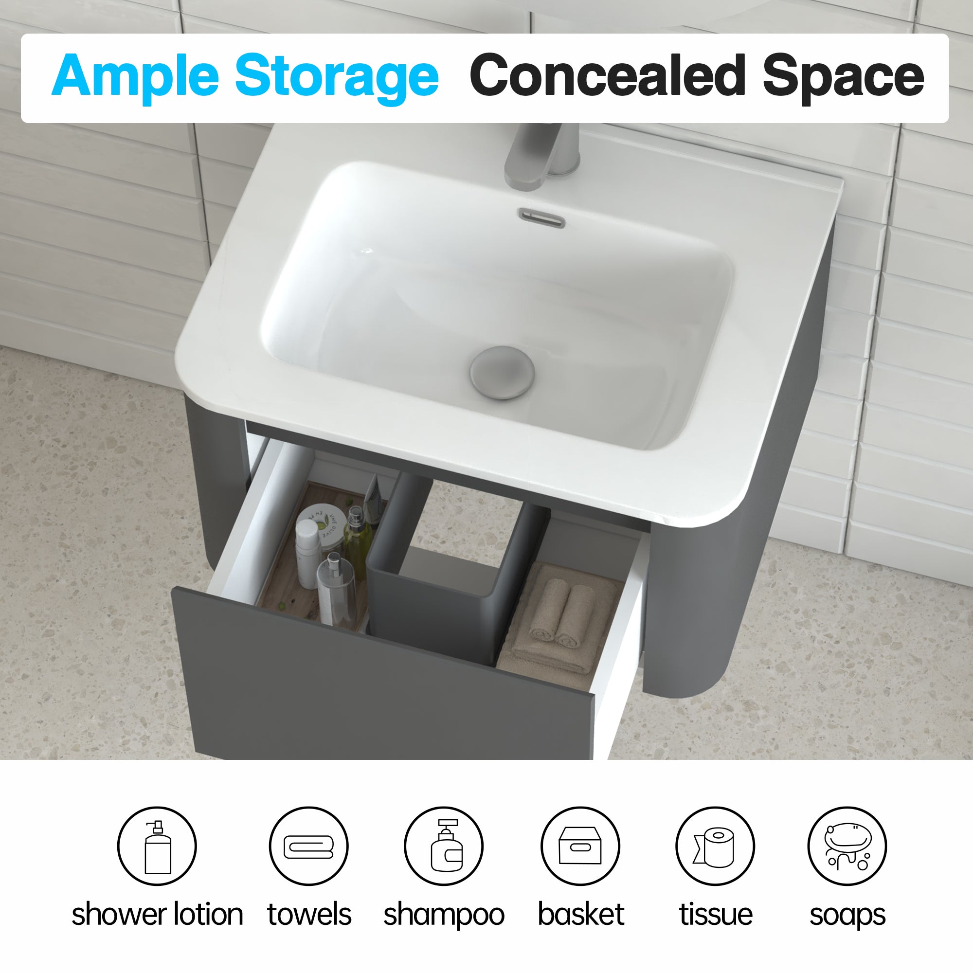 24" Floating Bathroom Vanity