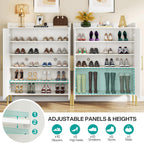 35.43 Inch White and Gold Shoe Cabinet