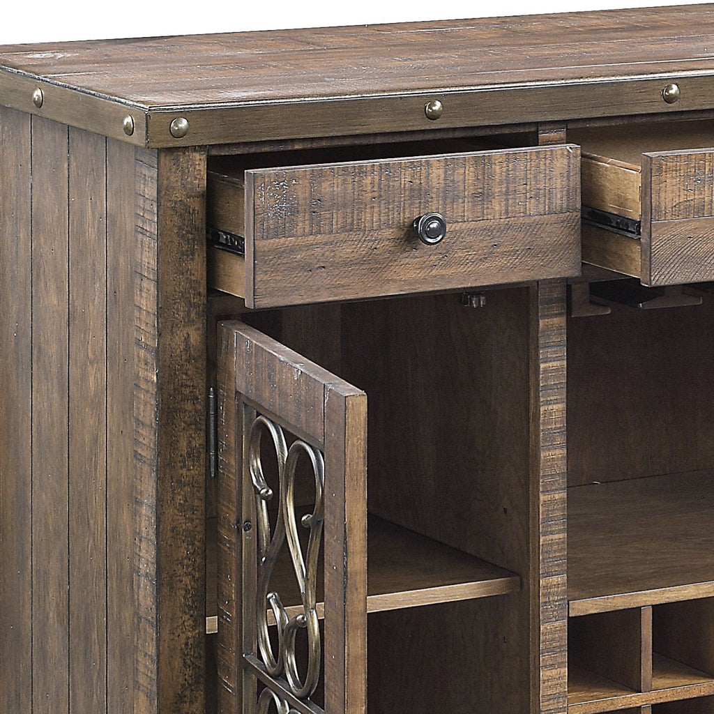 Raphaela Weathered Cherry Finish Server