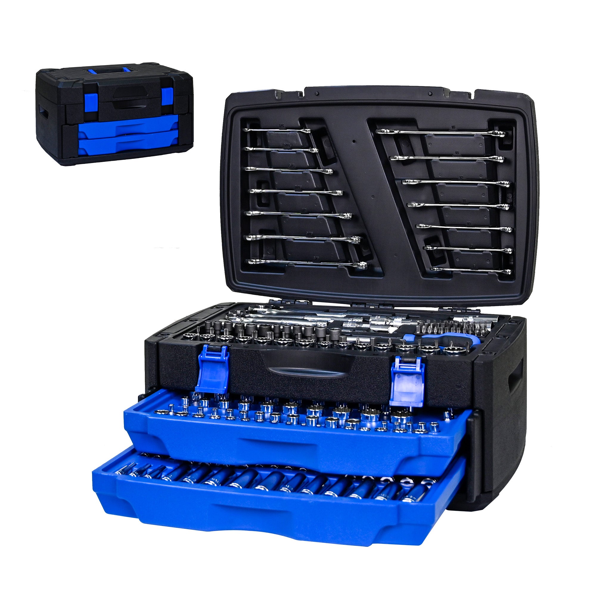 Black Hand Tool Box with Toolset 266Pcs