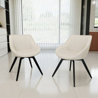 MDF Modern Round Coffee Table and 2 PU Dining Chairs Set