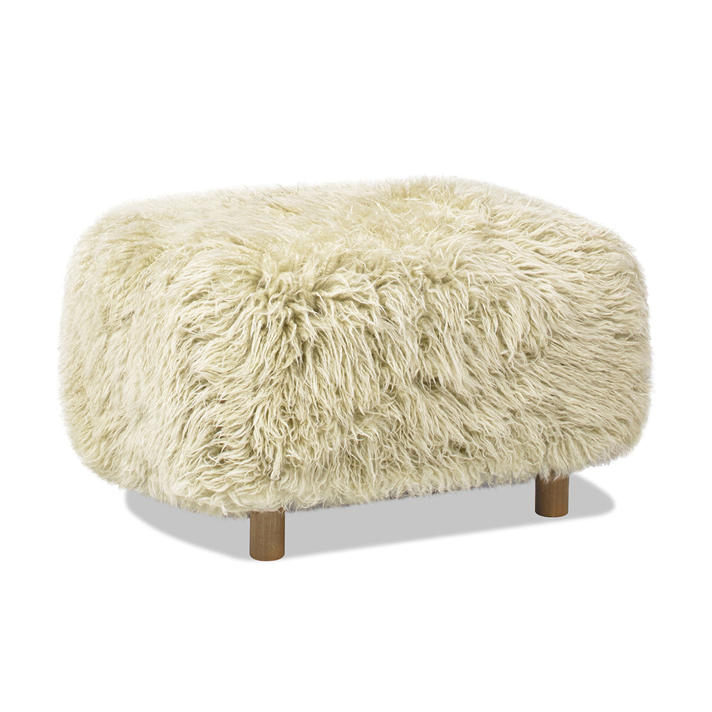 Enchante 24.5" New Zealand Sheepskin Rectangular Accent Ottoman