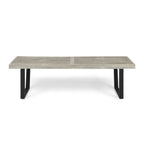 Metal/Solid Wood Outdoor Bench