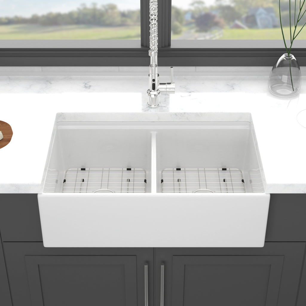 White Farmhouse Sink Workstation