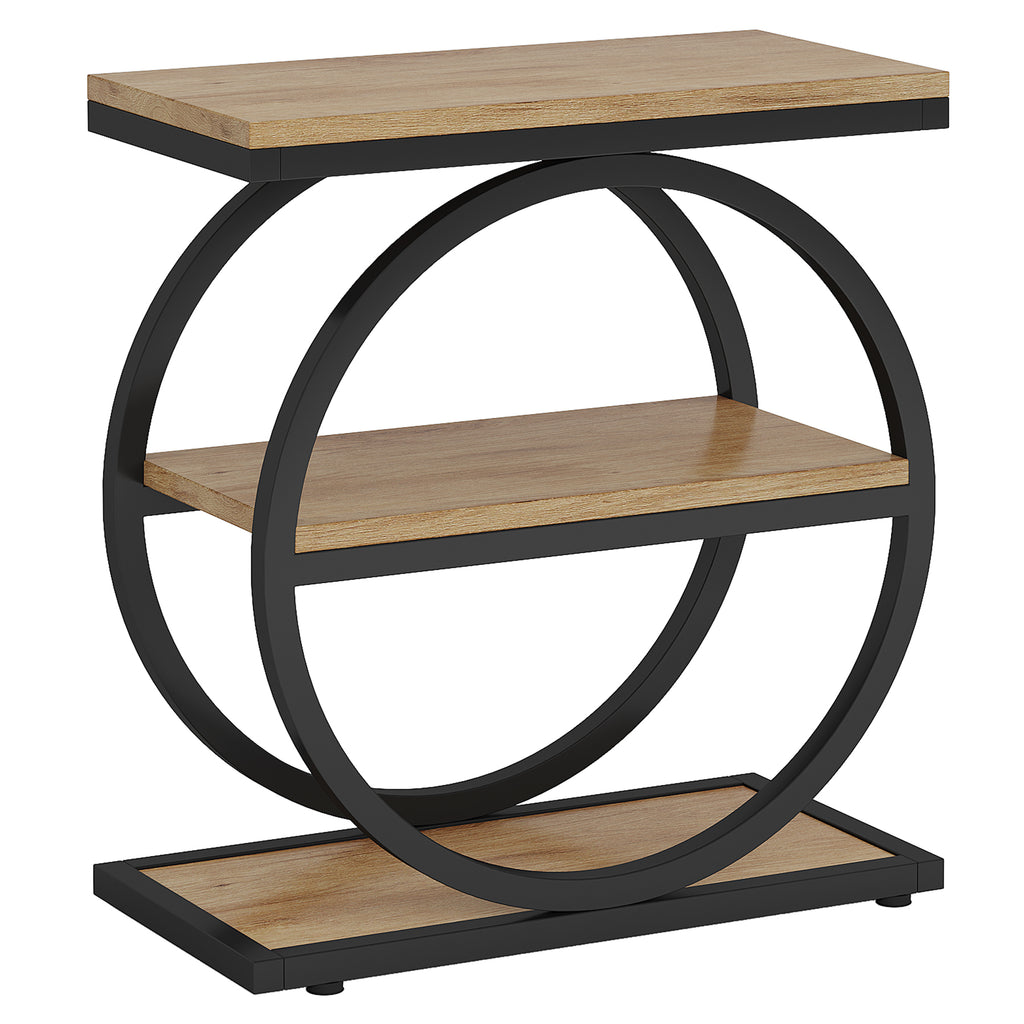 23.6 Inch Narrow 3-Tier End Table with Storage