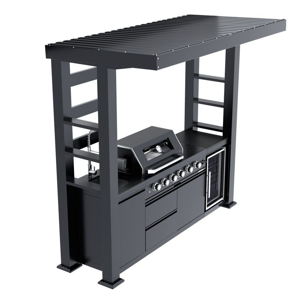 97-Inch 4-Burner Deluxe Stainless Steel Outdoor Kitchen Grill