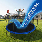 14 Ft Pumpkin Trampoline, Outdoor Trampoline with Basketball Hoop