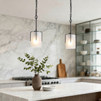 Modern Adjustable Cylindrical Pendant Light, Milky