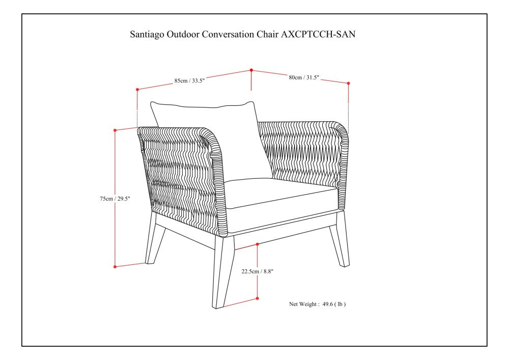 Santiago Outdoor Conversation Chair