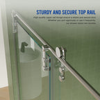 56"-60"W x 70"H Frameless Shower Door with Towel Bar