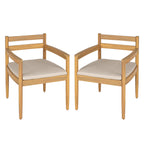 Outdoor Acacia Dining Armchair with Cushions, Set of 2