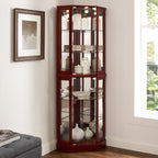 6 Shelf Corner Curio Display Cabinet with Lights and Mirrors