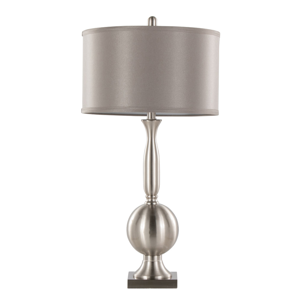 Joan 30" Contemporary Metal Table Lamp in Brushed Nickel