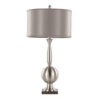 Joan 30" Contemporary Metal Table Lamp in Brushed Nickel