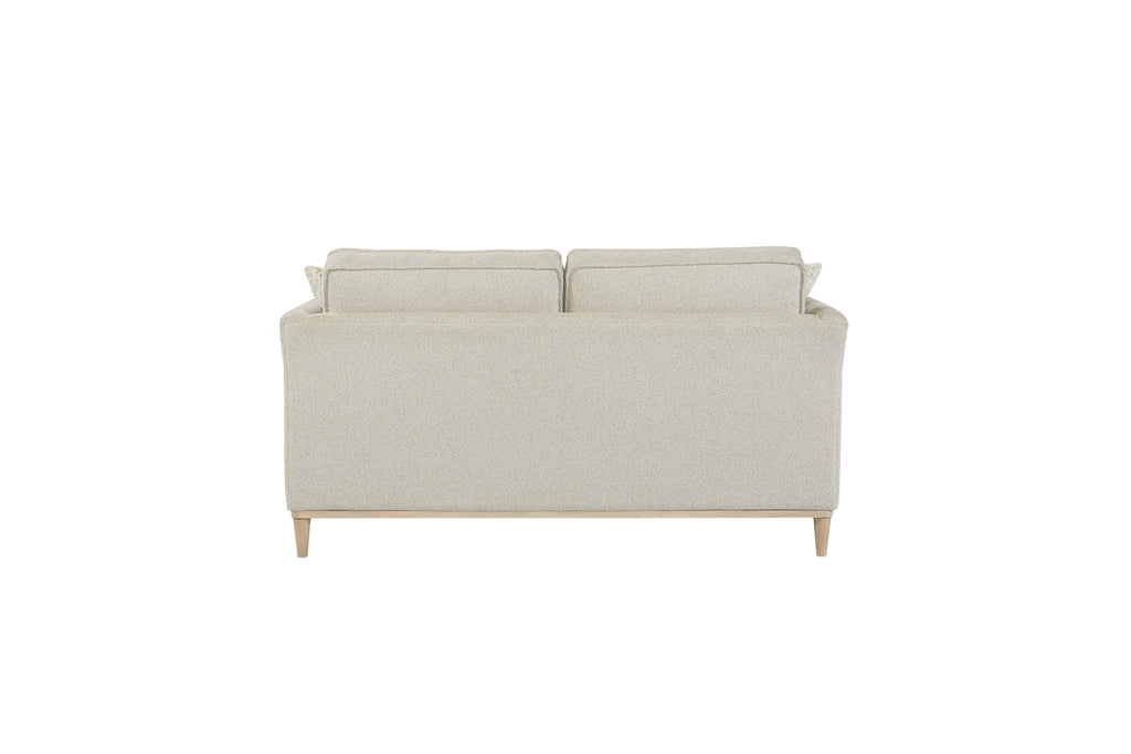 Off White Loveseat with Reversible Cushions and Pillows