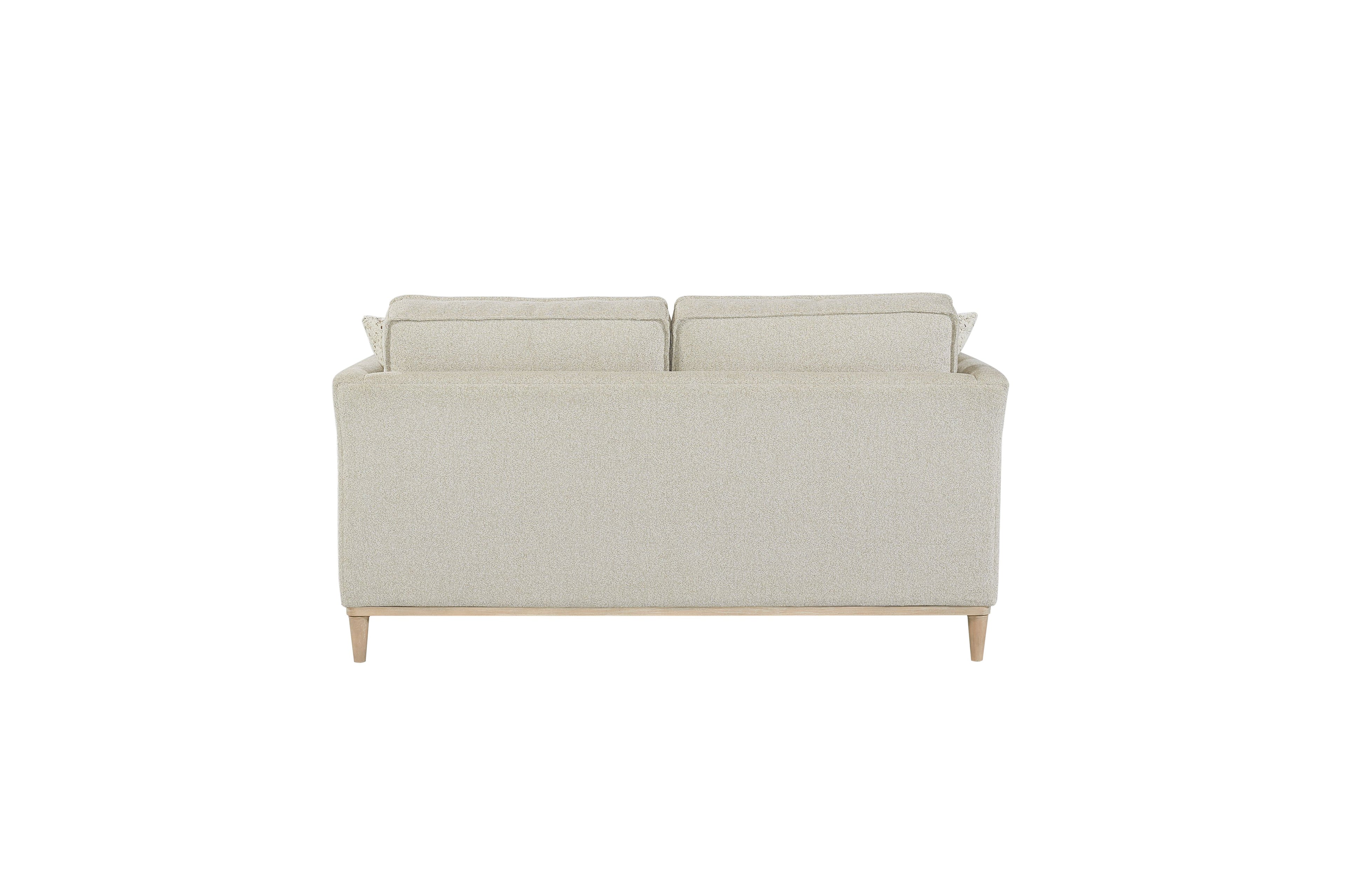 Off White Loveseat with Reversible Cushions and Pillows