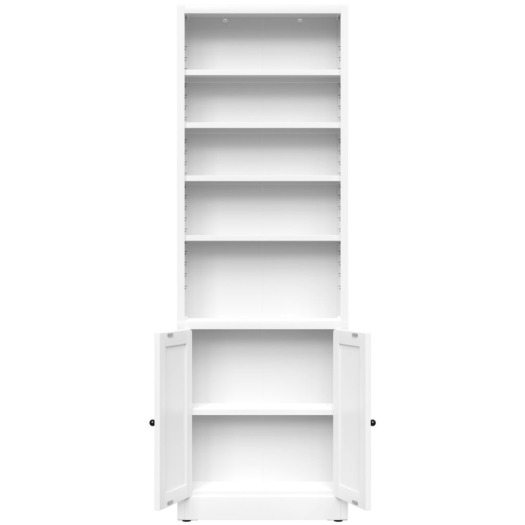 Industrial Metal Bookcase - 71 Inch Tall 5-Tier with Door