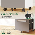 2-Drawer Mobile File Cabinet with Lock