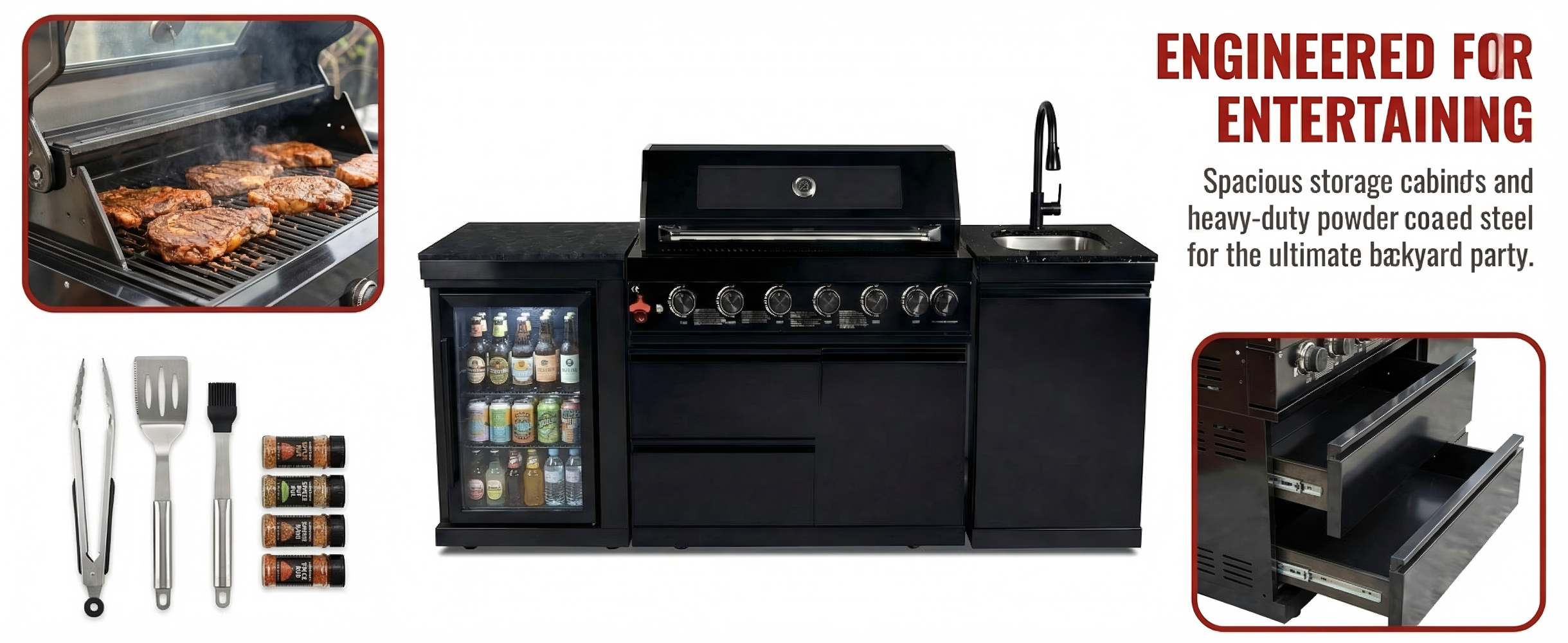 6-Burner 85000 BTU Deluxe Stainless Steel Propane Gas Grill