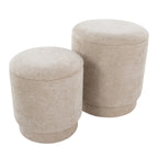 Upholstered Contemporary Ottoman Set