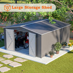 12x14 ft Outdoor Metal Storage Shed