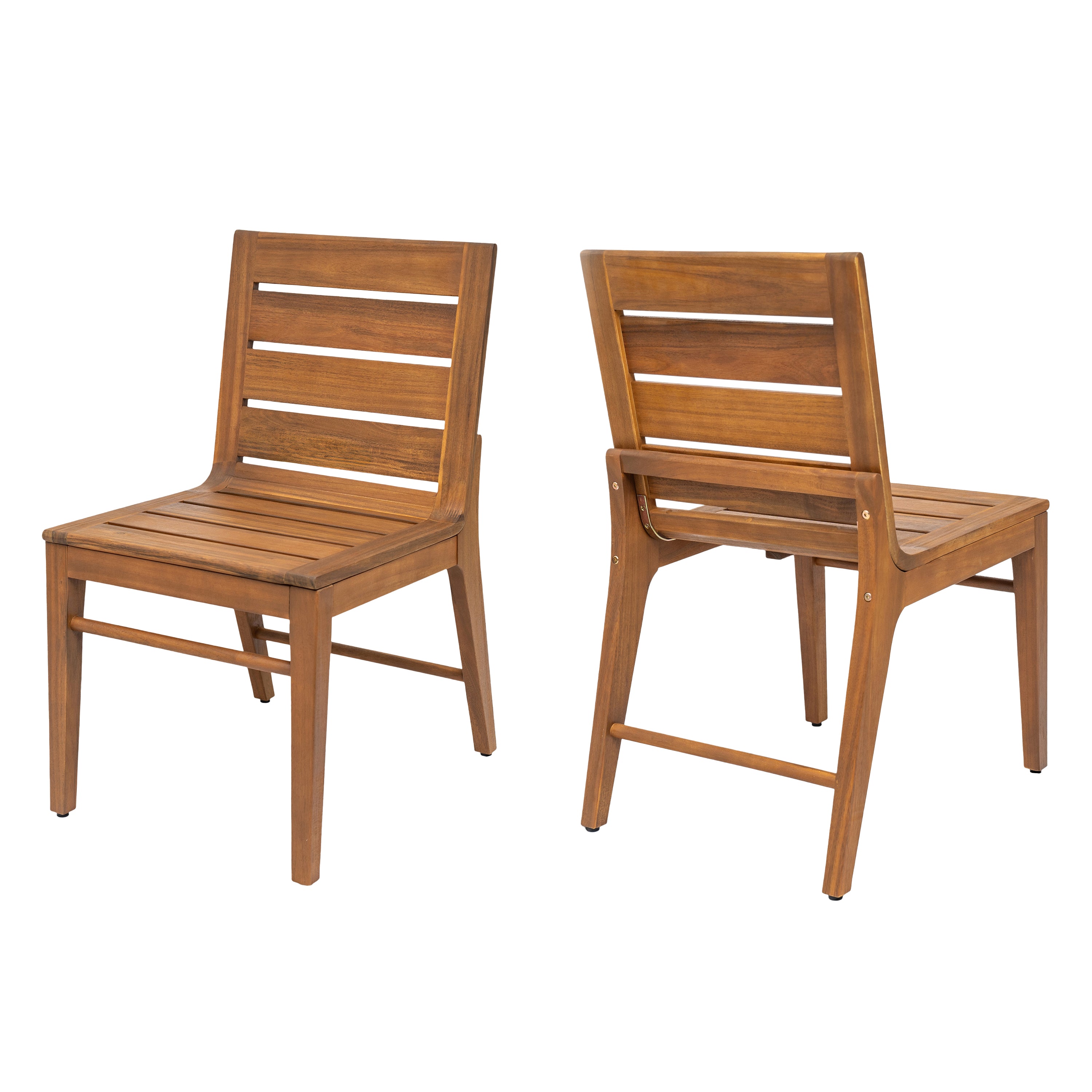 Outdoor Acacia Wood Dining Chair Set of 2