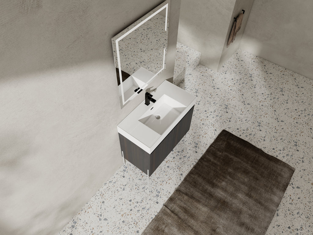 36" Freestanding Bathroom Vanity with Resin Sink