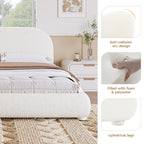 Cream Style Fabric Upholstered Bed