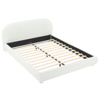Cream Style Fabric Upholstered King Bed