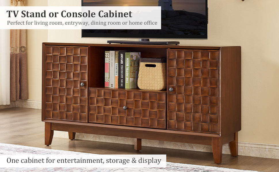 Mid-Century TV Stand for TVs Up to 55" with Storage Cabinet