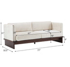 77 in. Square Arm Modern 3 Seater Boucle Sofa Upholstered Couch